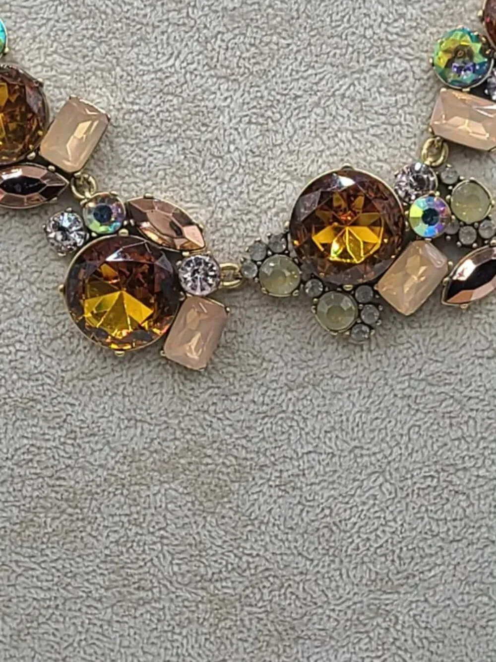 J Crew Gold Crystal Cluster Necklace
